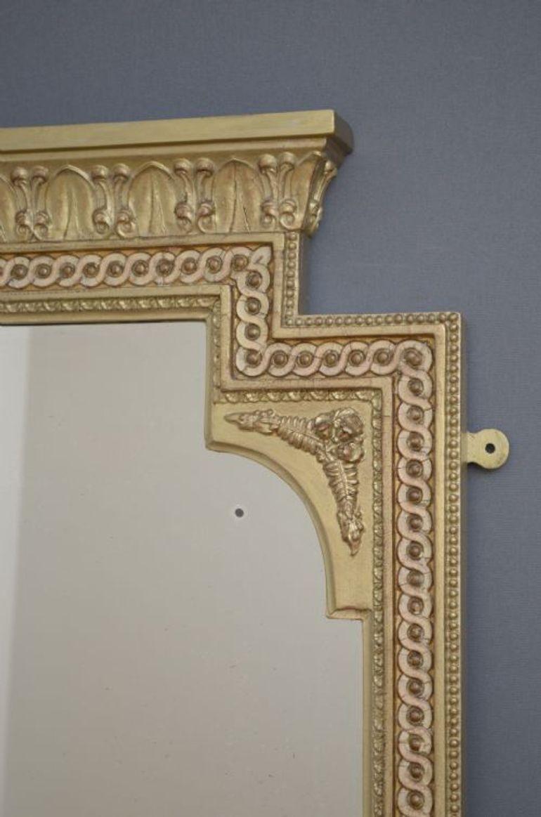 Fin du XIXe siècle Miroir d'embarcadère victorien en bois doré en vente