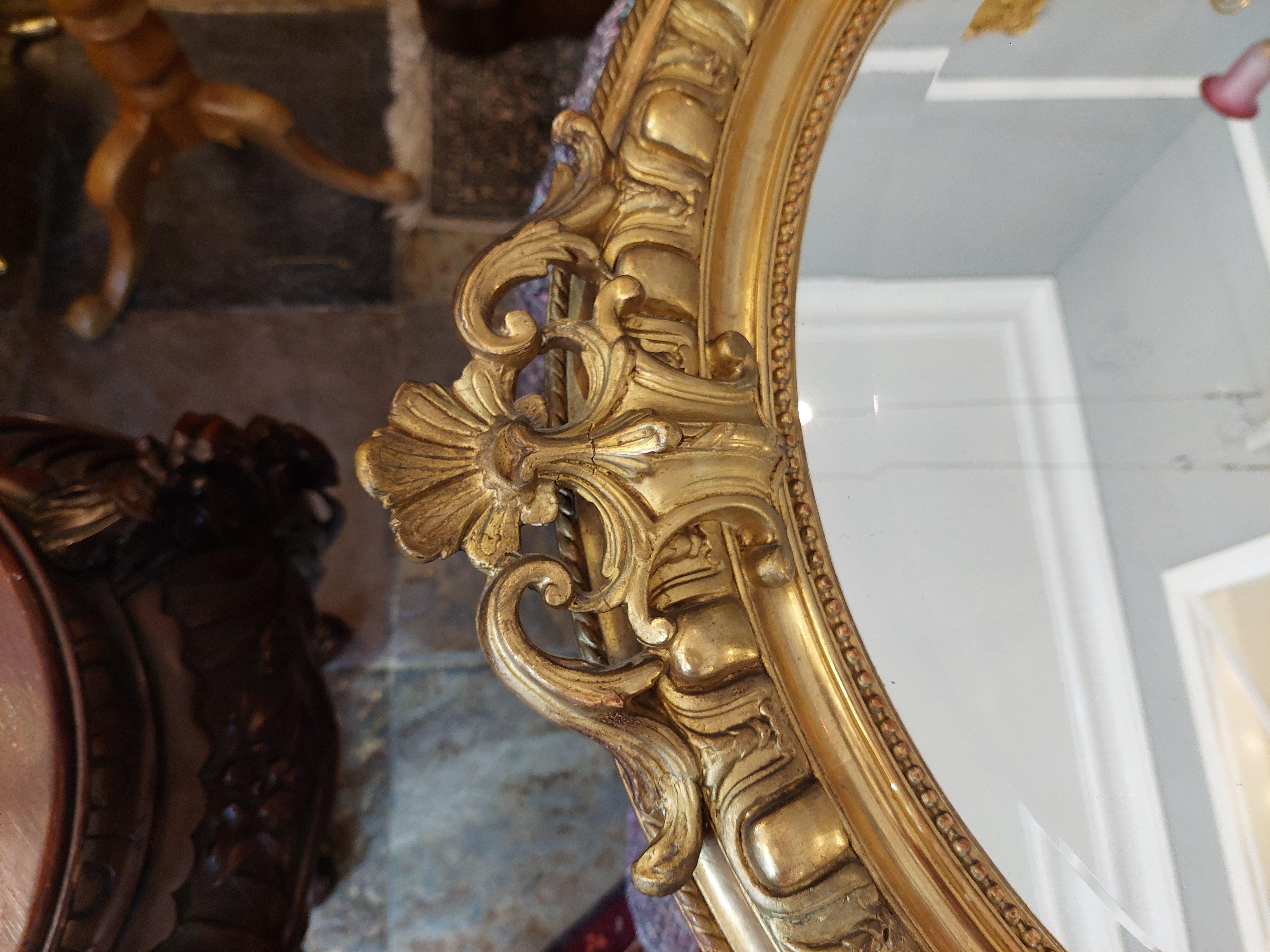 Victorian Giltwood Rococo Style Mirror In Good Condition For Sale In Altrincham, GB