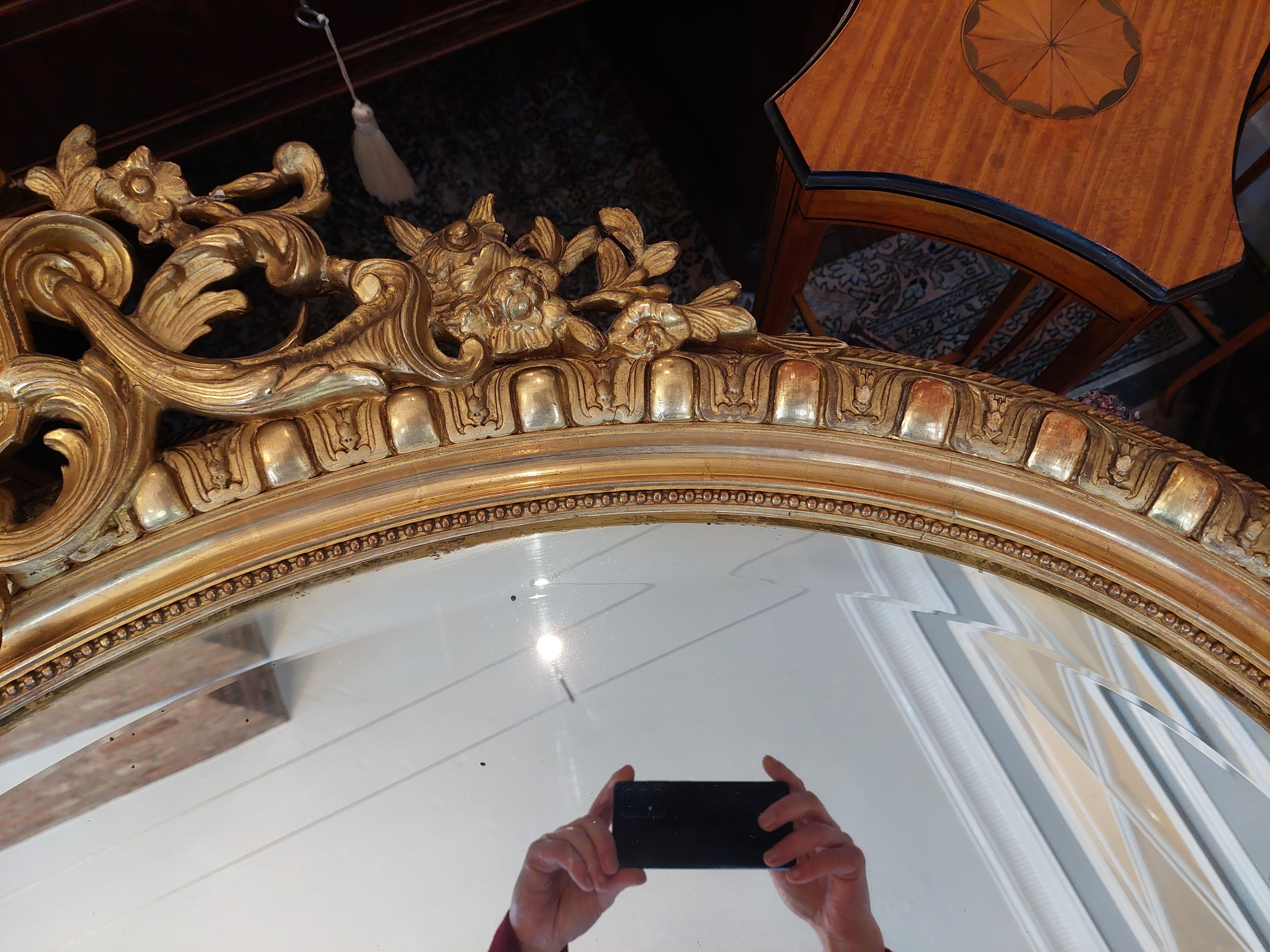 Viktorianischer Spiegel aus Giltwood im Rokoko-Stil im Angebot 2