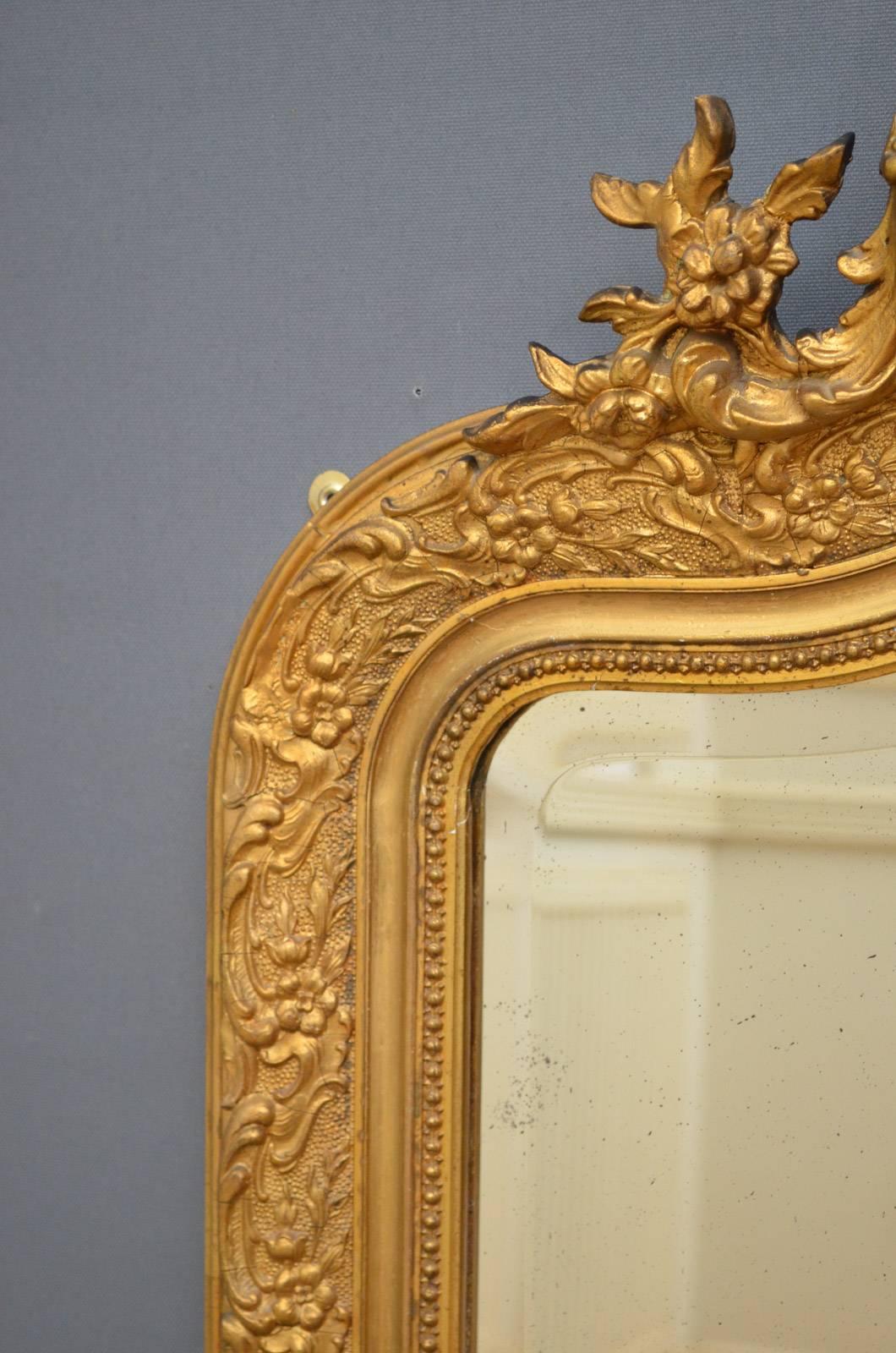 Baroque Victorian Giltwood Wall Mirror