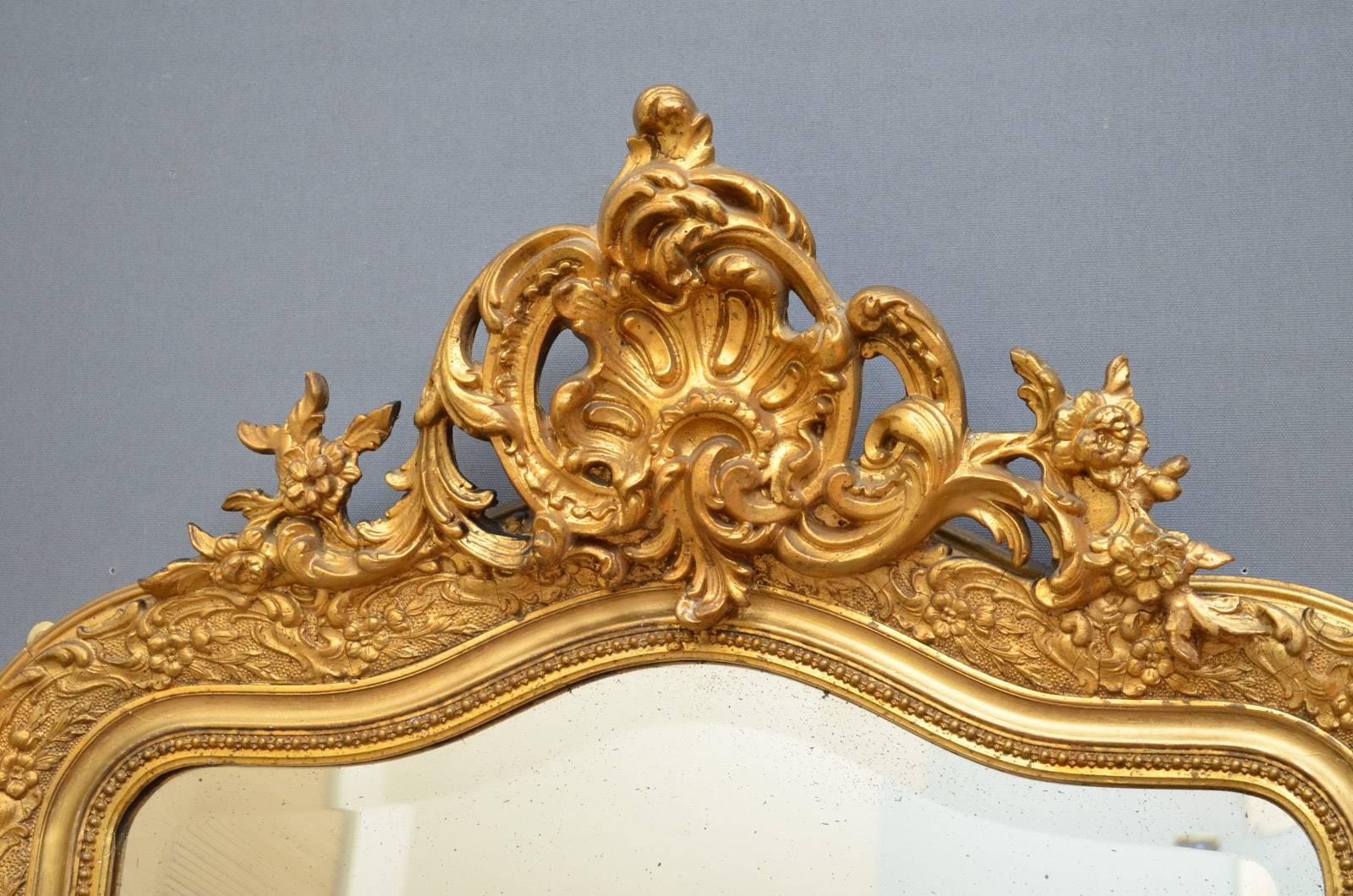 French Victorian Giltwood Wall Mirror