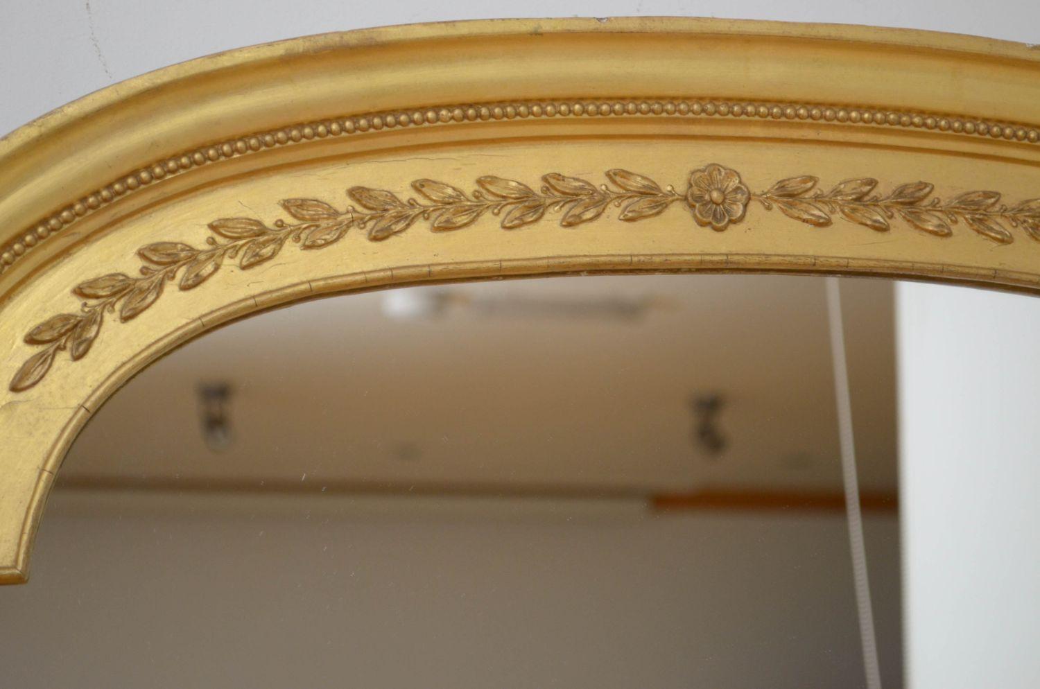 Gold Leaf Victorian Giltwood Wall Mirror For Sale