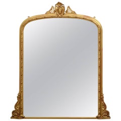 Specchio da parete vittoriano in legno dorato