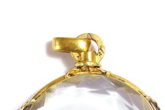Victorian Glass and Gold Locket 18k Yellow Gold