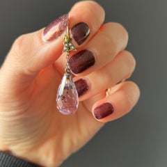 Victorian Glass and Seed Pearl 9 Carat Gold Fly Detail Earrings