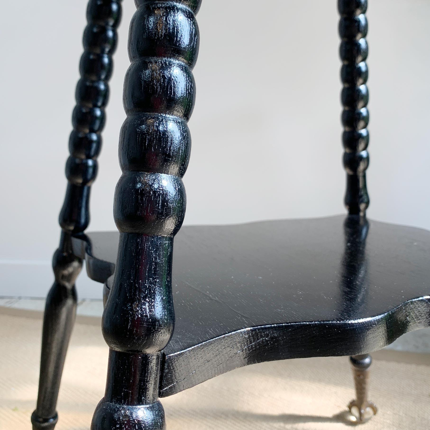clawfoot table with glass balls