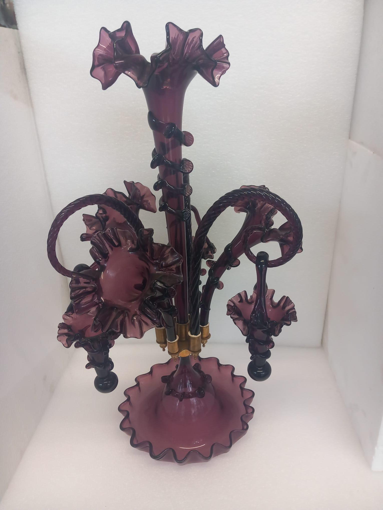 Espergne vittoriana in vetro risalente al 1860 In condizioni ottime in vendita a London, GB