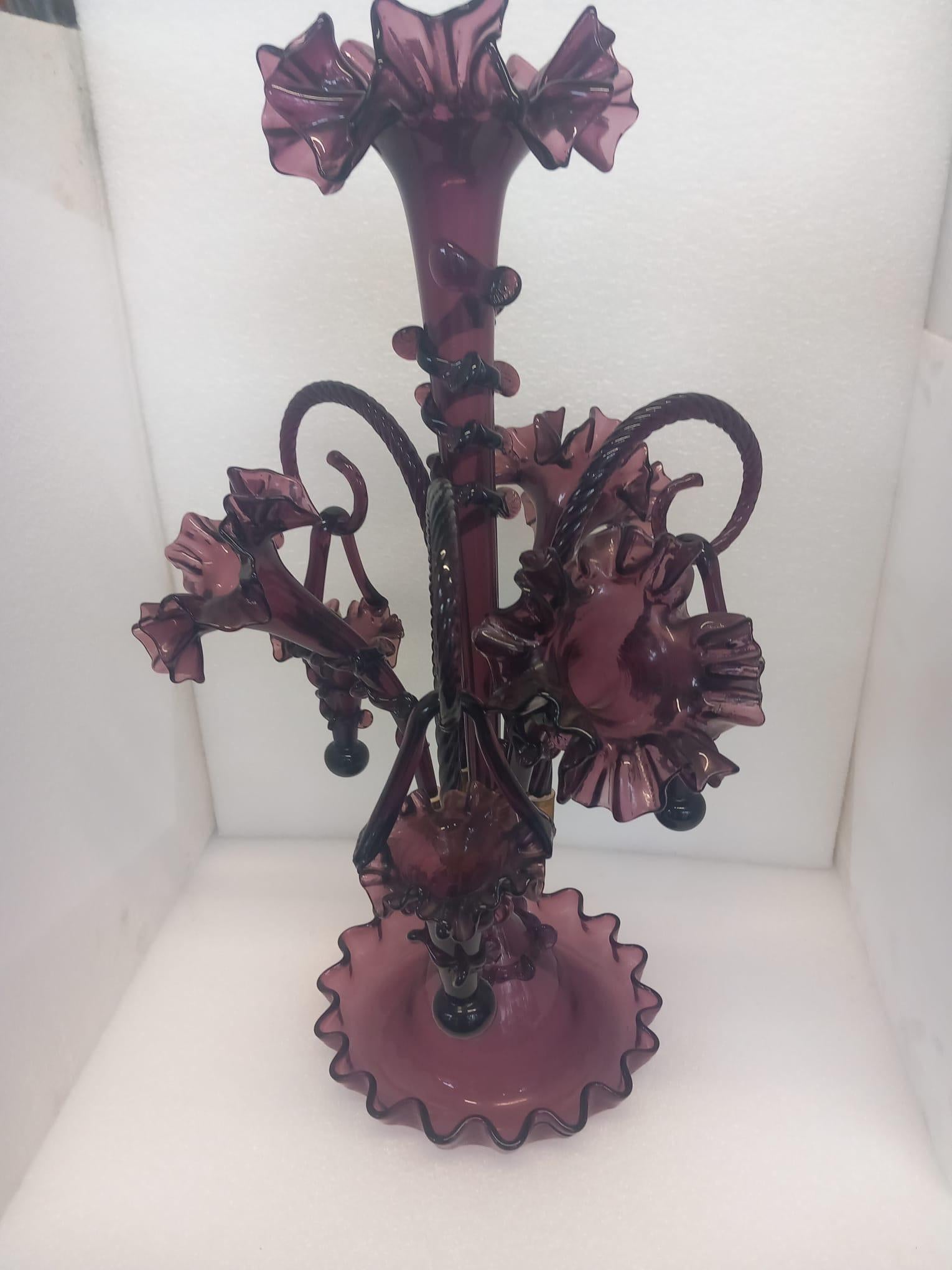 Vetro Espergne vittoriana in vetro risalente al 1860 in vendita