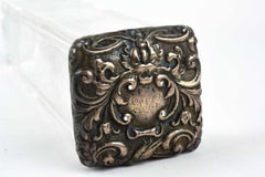 Victorian Glass Tooth Brush Bottle with English Sterling Silver Top