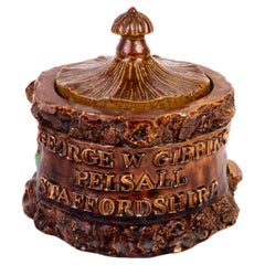 Victorian Glazed Ceramic Tobacco Jar 19th Century 