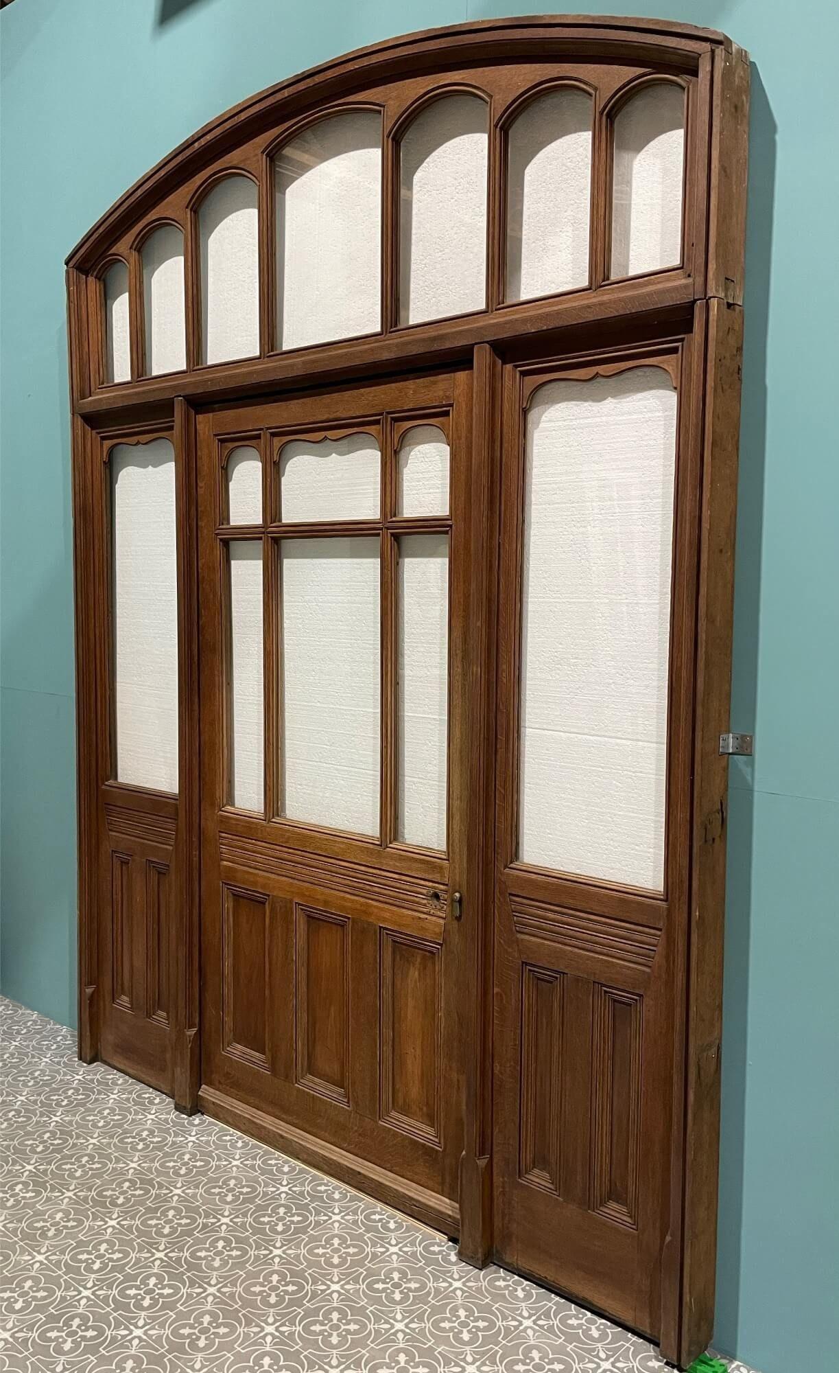 Viktorianische verglaste Eiche Eingangstür oder Verandatür im Zustand „Relativ gut“ im Angebot in Wormelow, Herefordshire