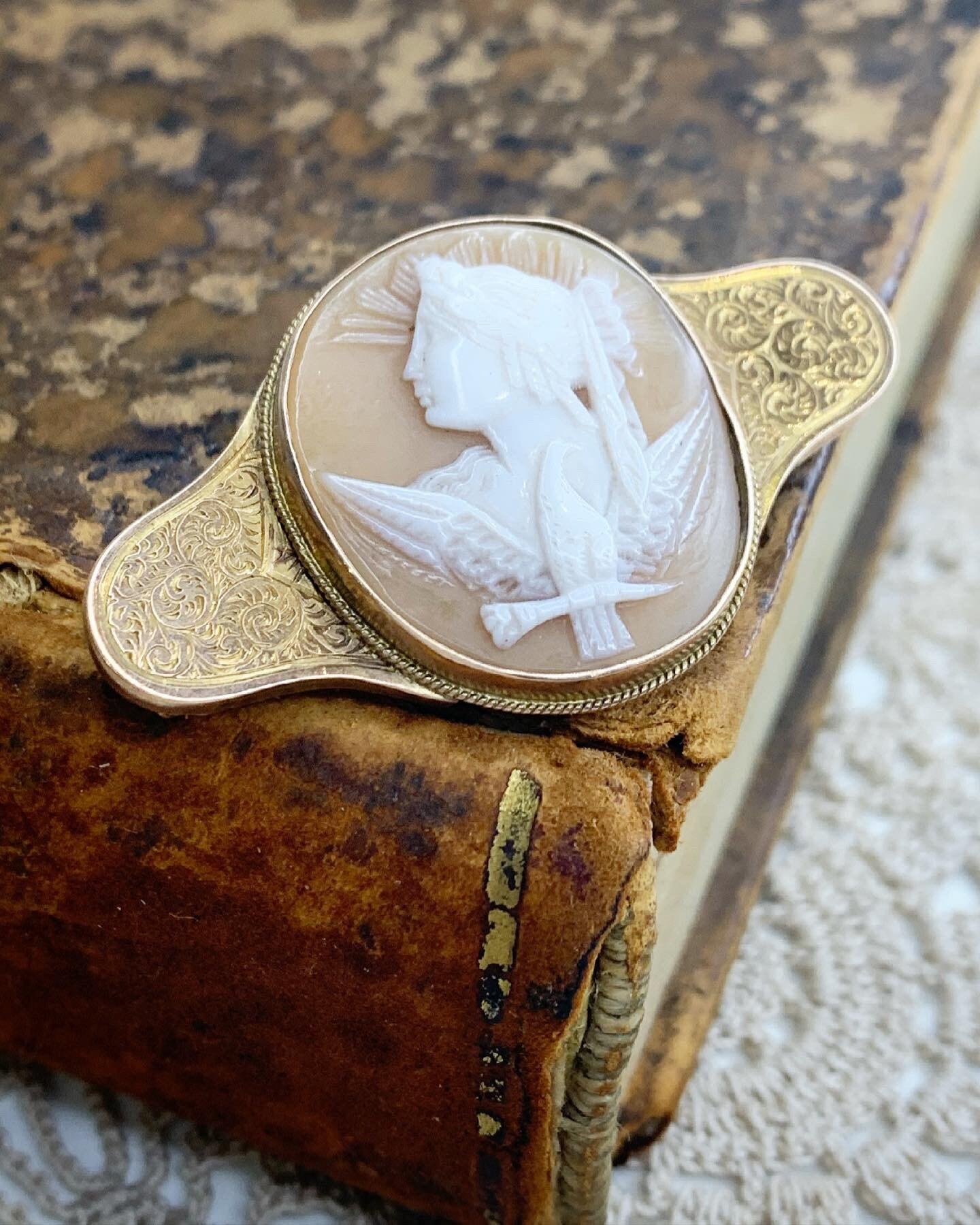 Women's or Men's Victorian Goddess Cameo Brooch For Sale
