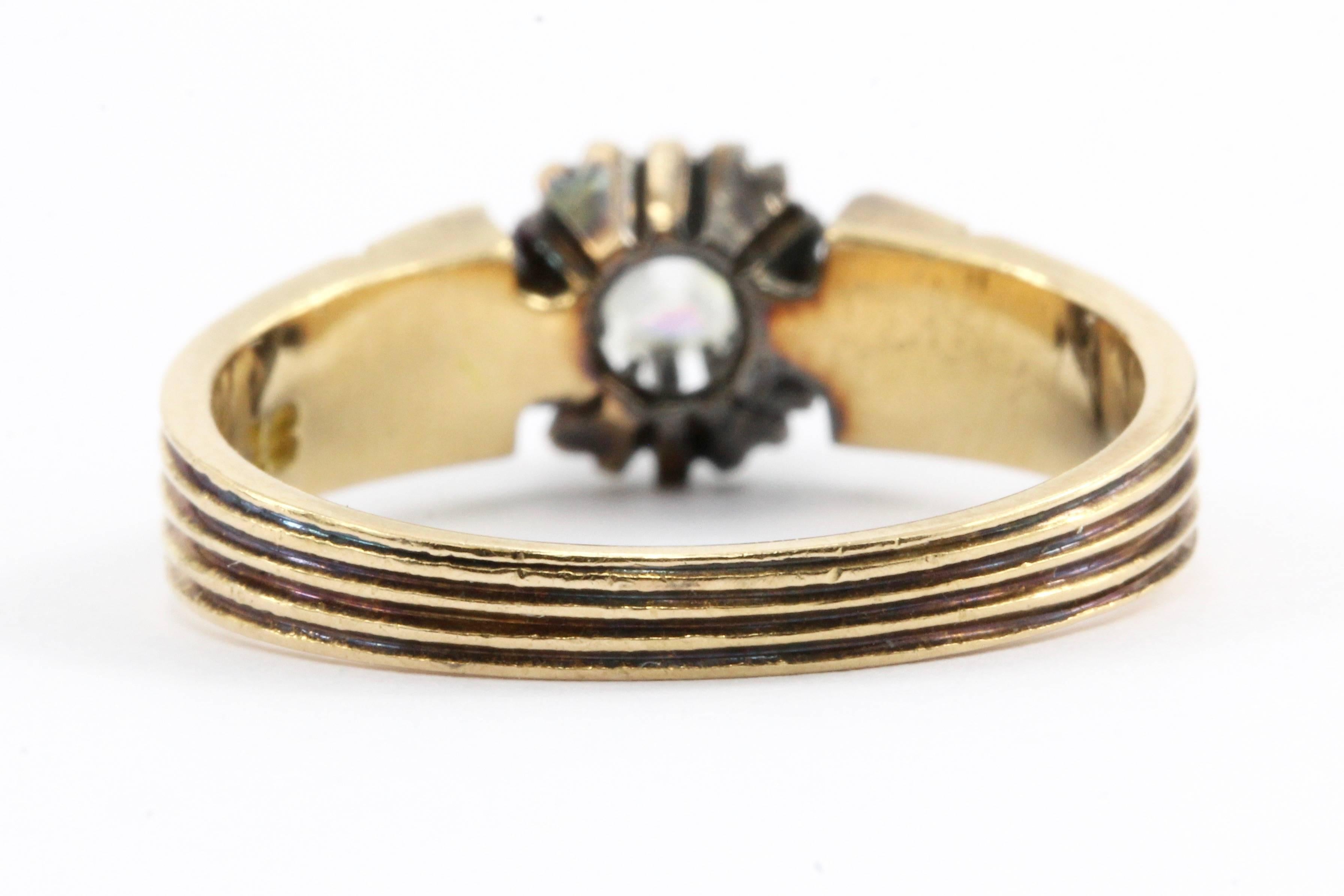 Late Victorian Victorian Gold .25 Carat Old Mine Engagement Ring, circa 1880s