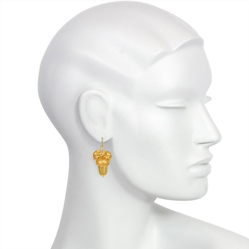 acorn earrings gold