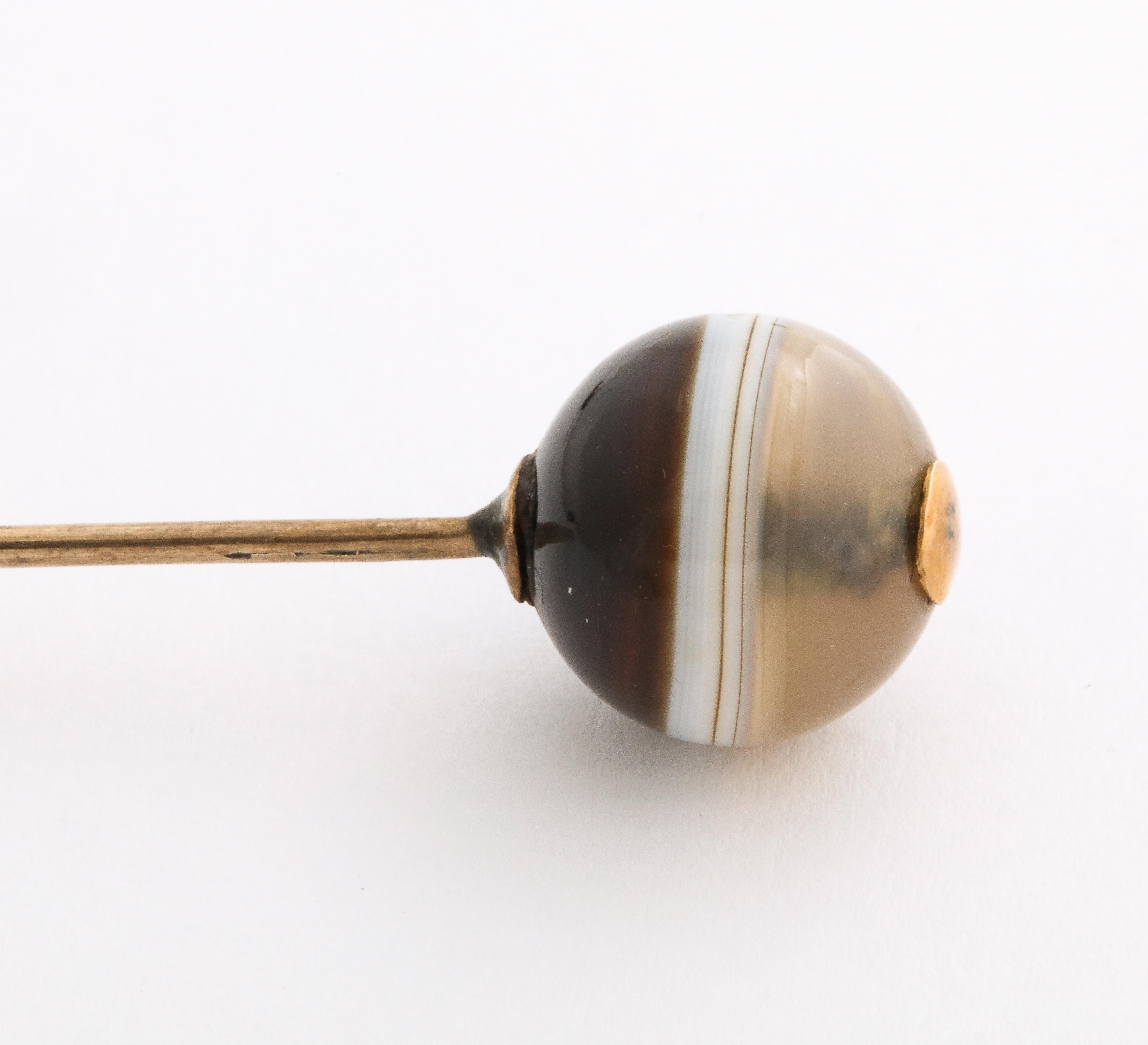 Victorian Gold and Banded Agate Stickpin Collection For Sale 2