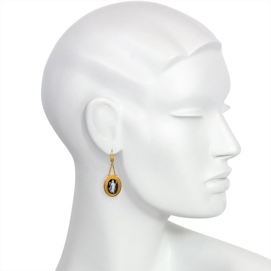 cameo earrings gold
