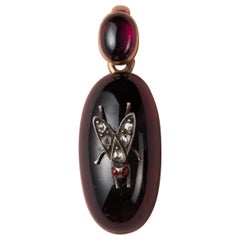 Victorian Gold and Garnet Fly Pendant
