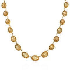 Victorian Gold and Graduated Topaz Rivière Necklace