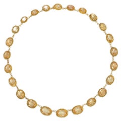 Antique Victorian Gold and Graduated Topaz Rivière Necklace