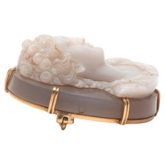 Neoclassical Gold and Hardstone Cameo Brooch