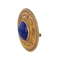 Victorian Gold and Lapis Lazuli Brooch