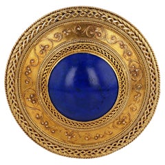 Victorian Gold and Lapis Lazuli Brooch