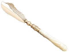 Victorian Gold and Mother of Pearl Handled Butter Knife