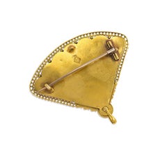 Victorian Gold and Scottish Agate Fan Brooch/Pendant