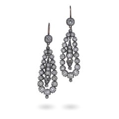 Victorian Gold and Silver Diamond Earrings