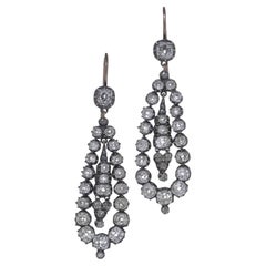 Victorian Gold and Silver Diamond Earrings