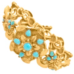Victorian Gold and Turquoise Bracelet