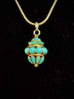 Victorian gold and turquoise pendant
