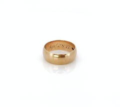 Victorian Gold Band, Anna Blair Sept. 28 ‘77, Size 6.5, Circa 1870s