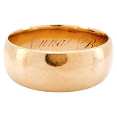 Victorian Gold Band, Anna Blair Sept. 28 ‘77, Size 6.5, Circa 1870s