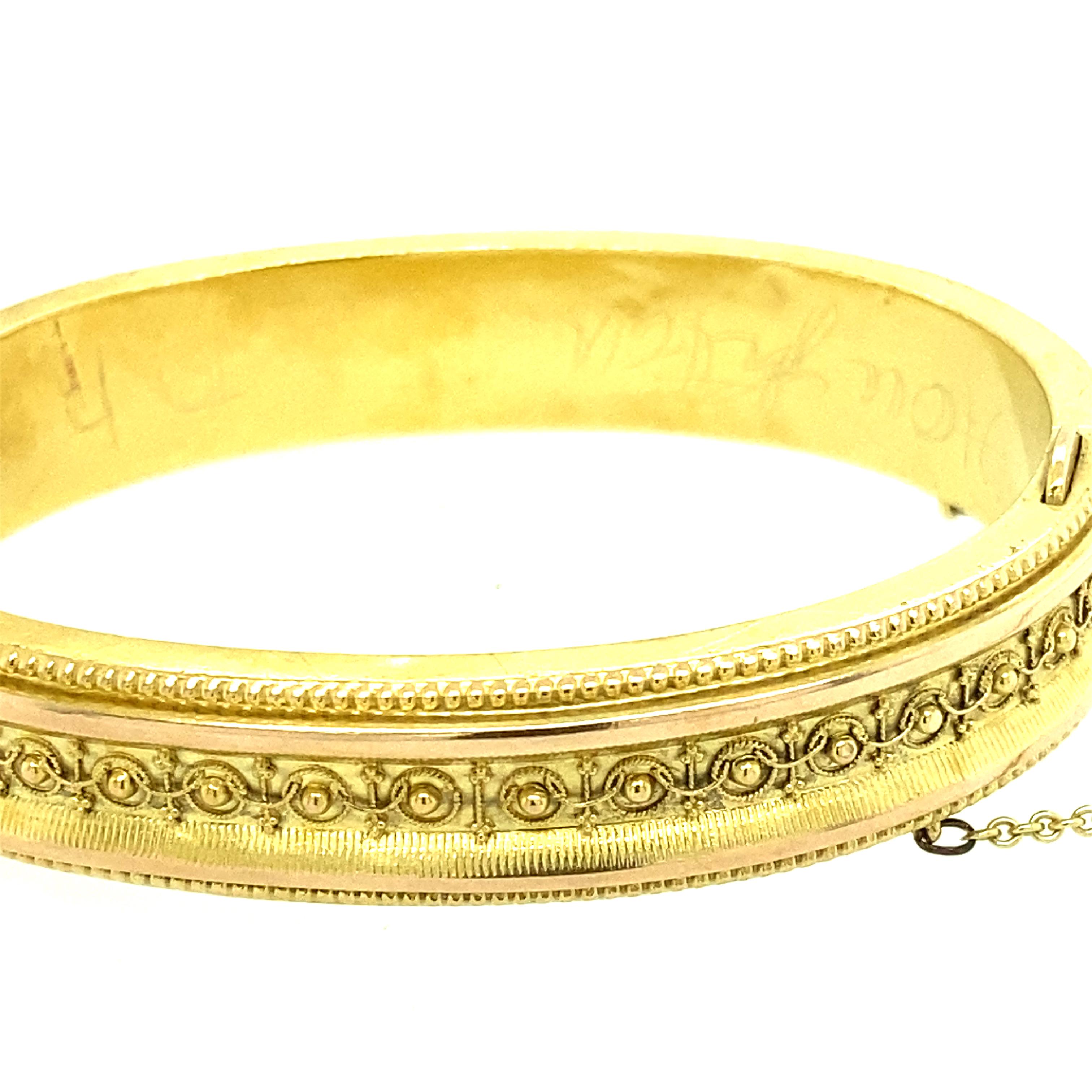 14kt Victorian Gold Bangle Bracelet 7