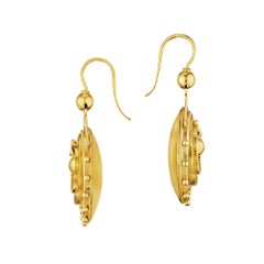Victorian Gold Beaded Decorated Drop Earrings
