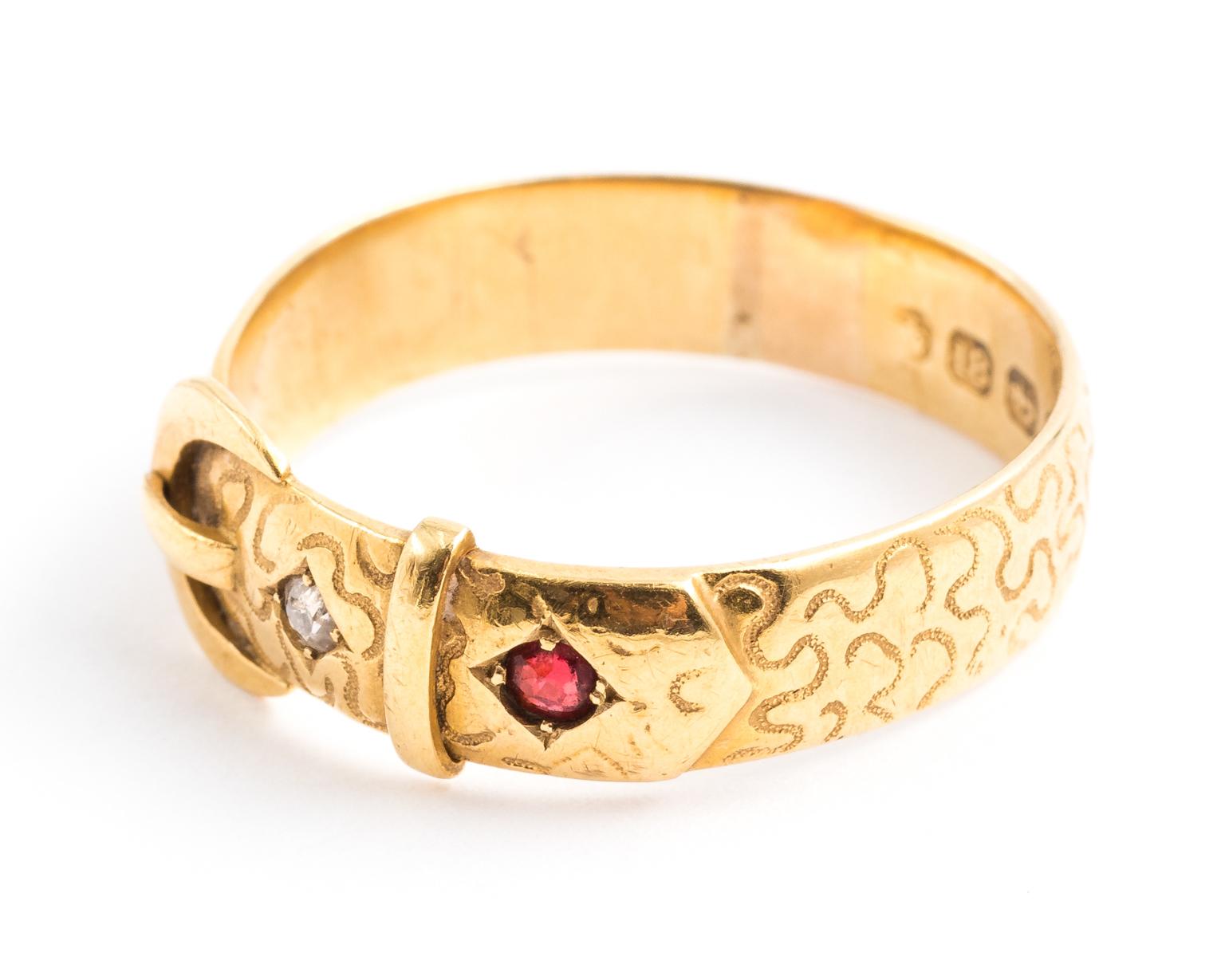Victorian Gold Buckle Ring For Sale 4