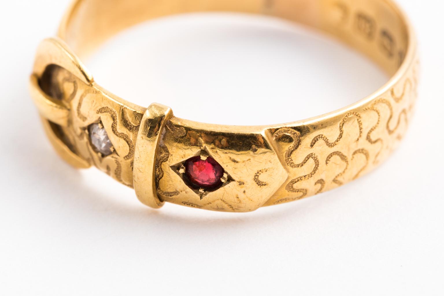 Victorian Gold Buckle Ring For Sale 5