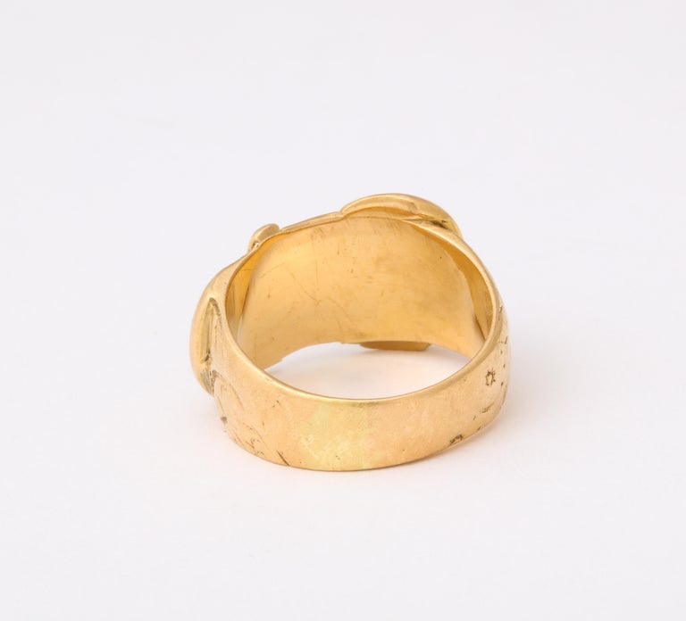 Women's or Men's Victorian Gold Buckle Ring For Sale