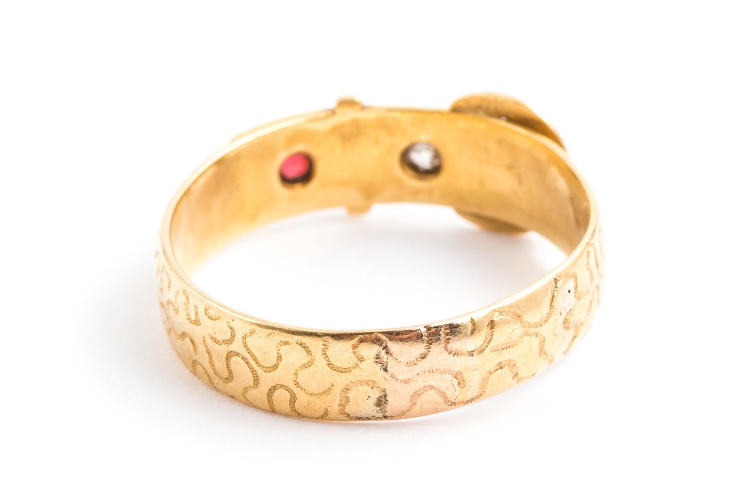 Victorian Gold Buckle Ring For Sale 2