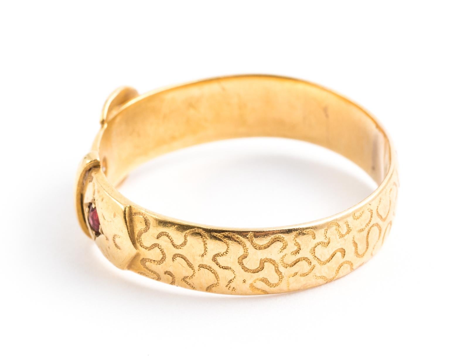 Victorian Gold Buckle Ring For Sale 3
