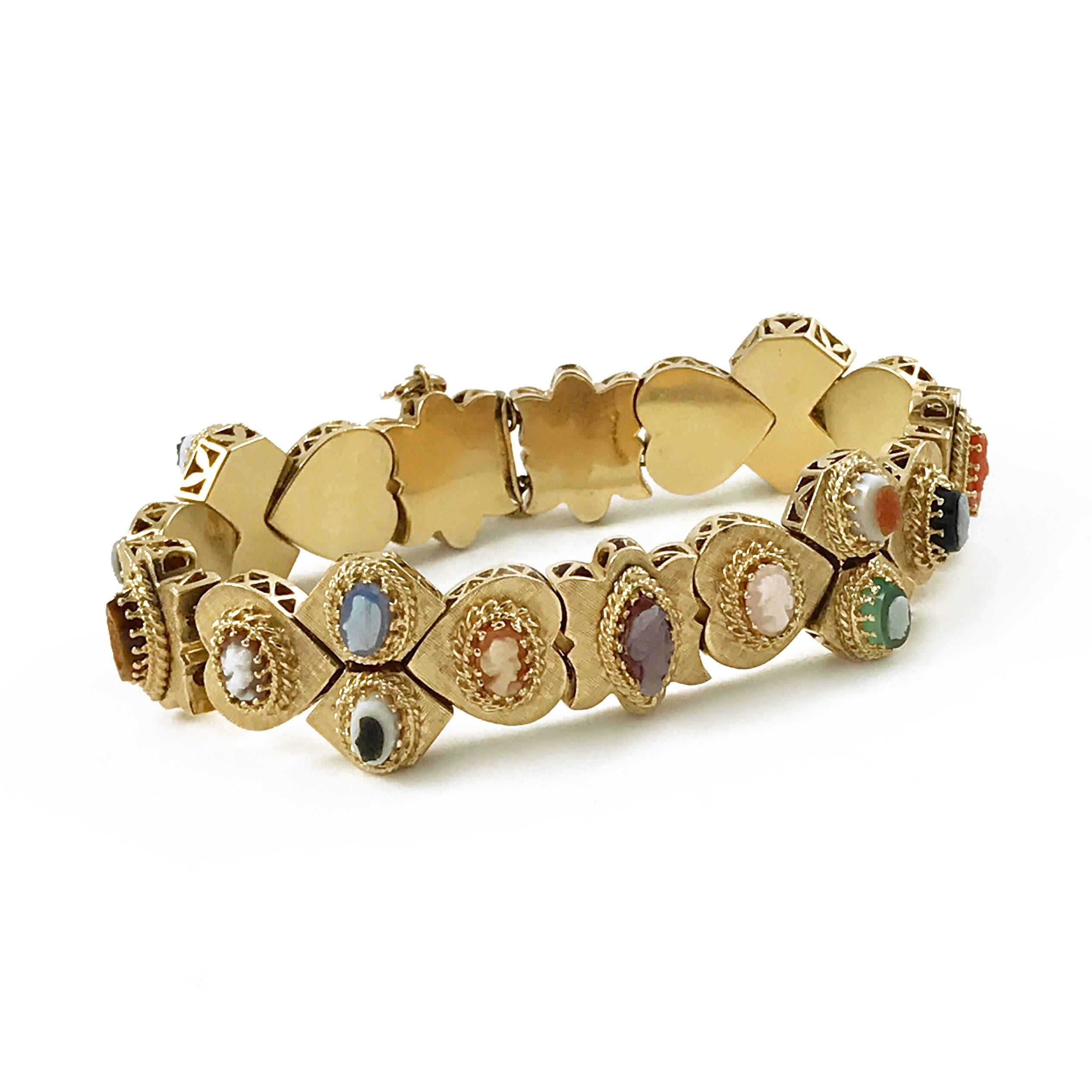 14k gold cameo bracelet