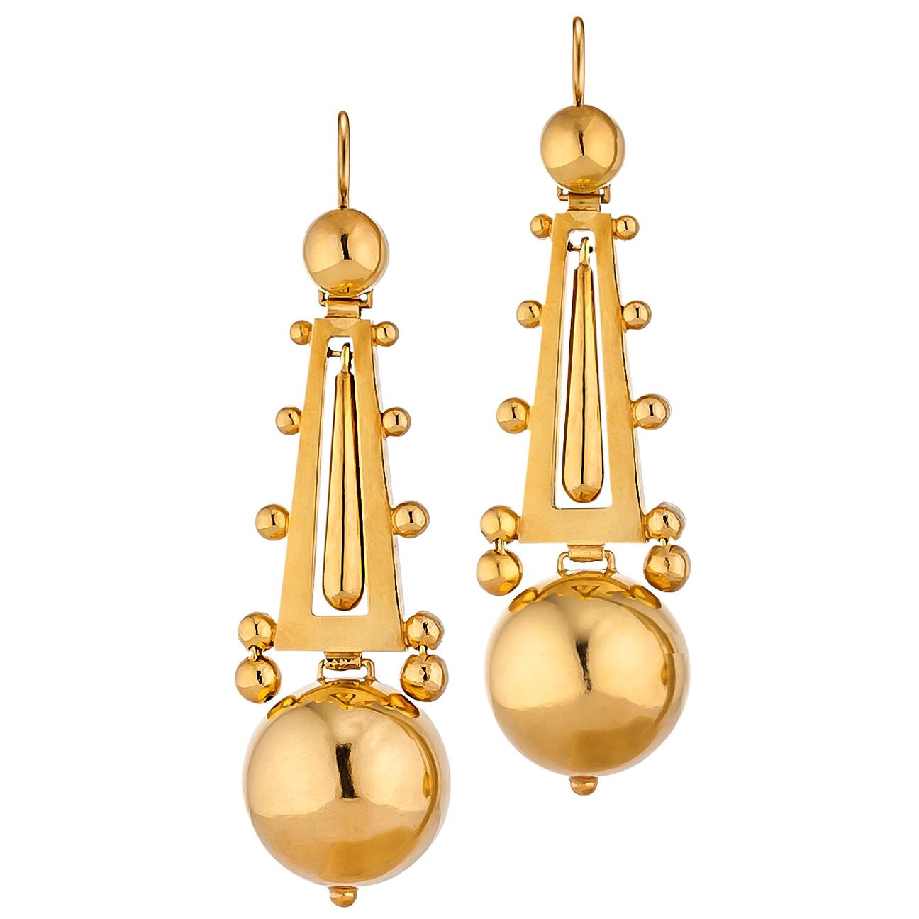 Victorian Gold Chandelier Drop Earrings