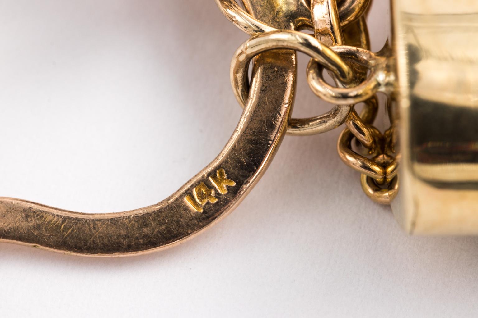 Victorian Gold Charm Necklace In Good Condition For Sale In St.amford, CT