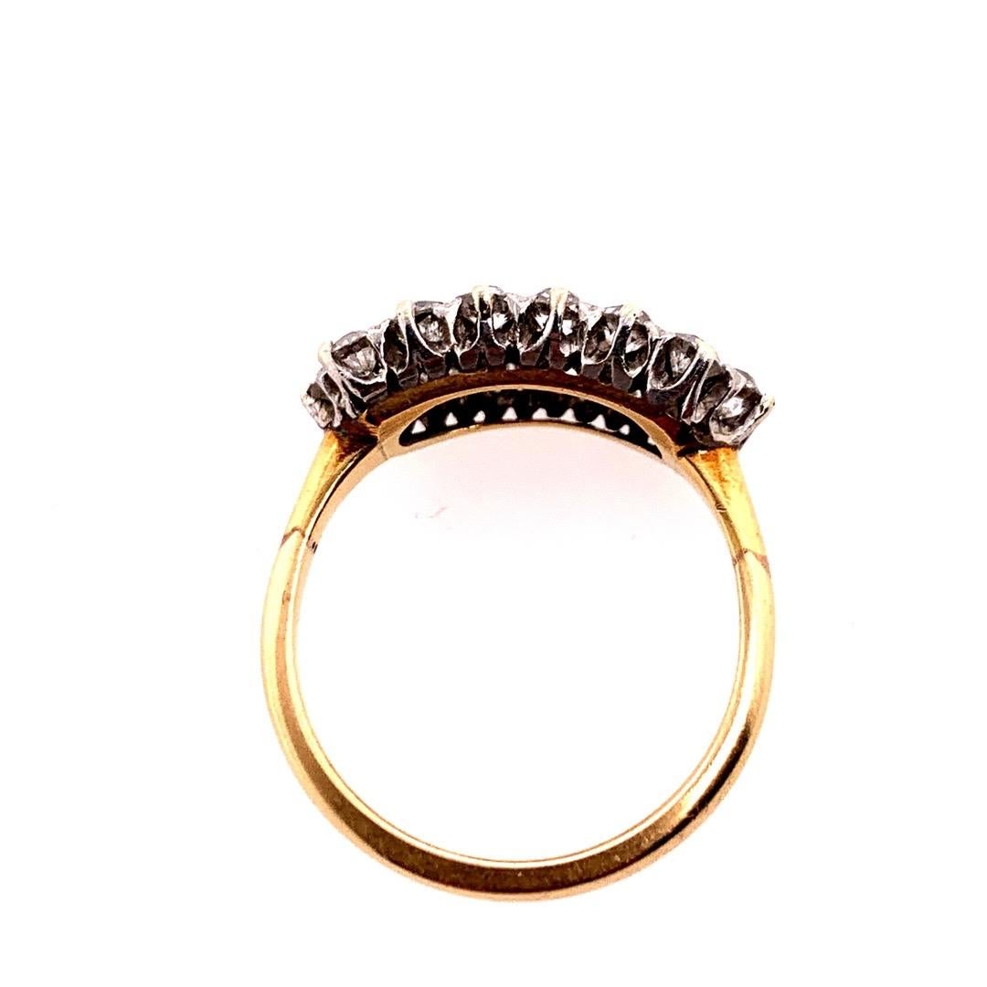 Victorian Gold Cocktail 1.75 Carat Ring Natural Old European Diamond, circa 1910 In Good Condition For Sale In Los Angeles, CA
