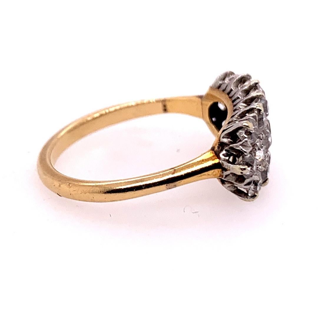 Women's Victorian Gold Cocktail 1.75 Carat Ring Natural Old European Diamond, circa 1910 For Sale