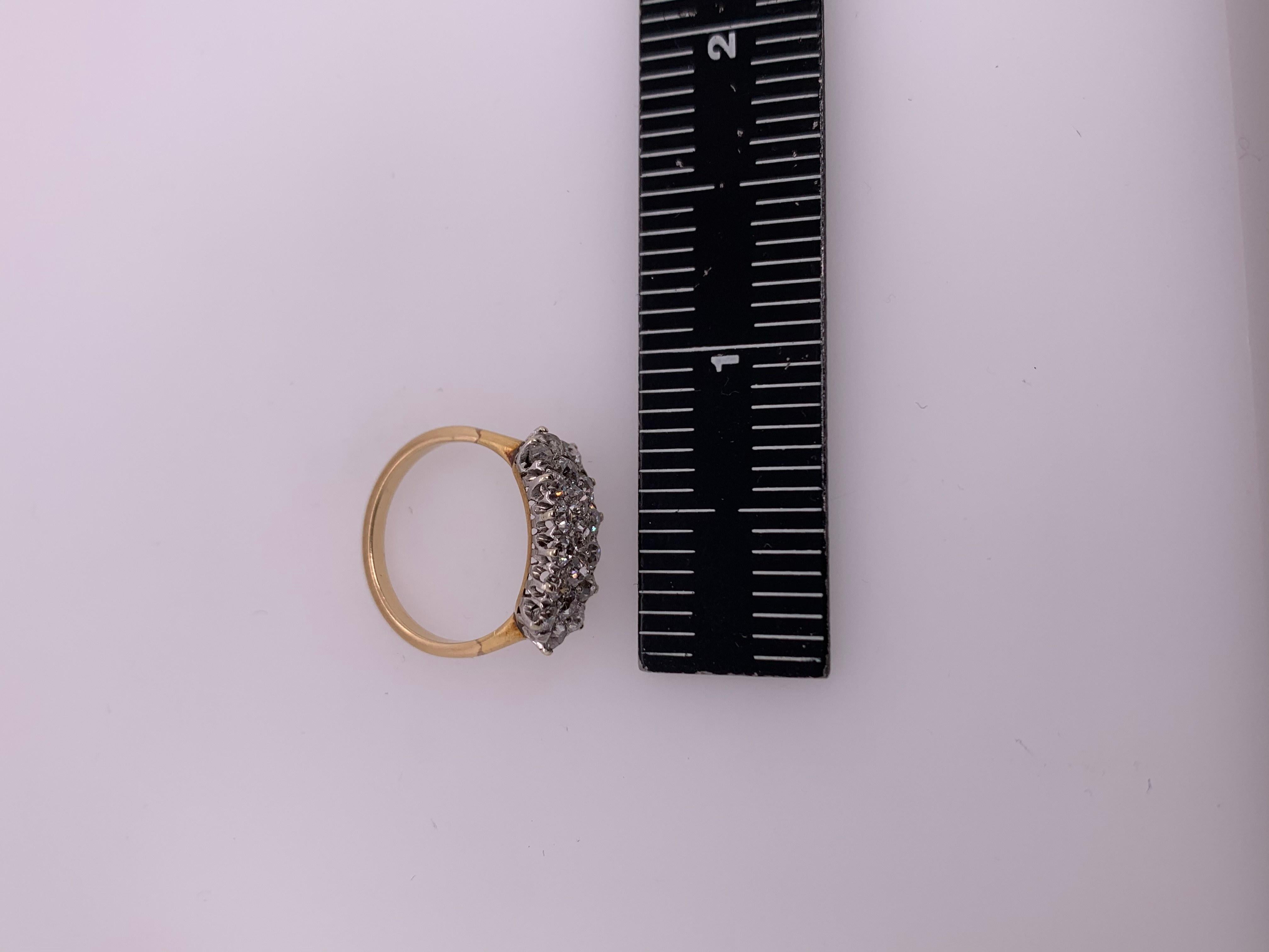 Victorian Gold Cocktail 1.75 Carat Ring Natural Old European Diamond, circa 1910 For Sale 4