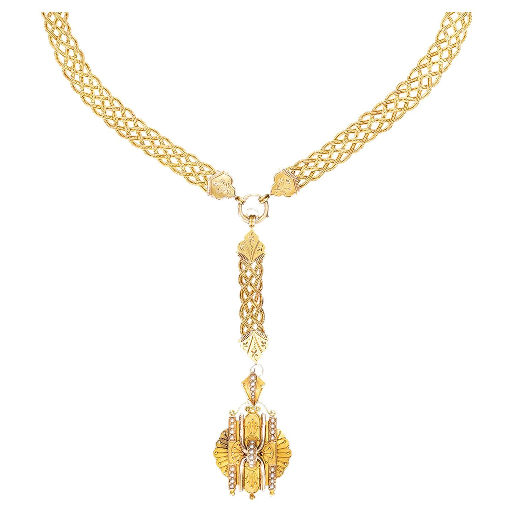 Victorian Gold Collar & Locket Circa 1875-85