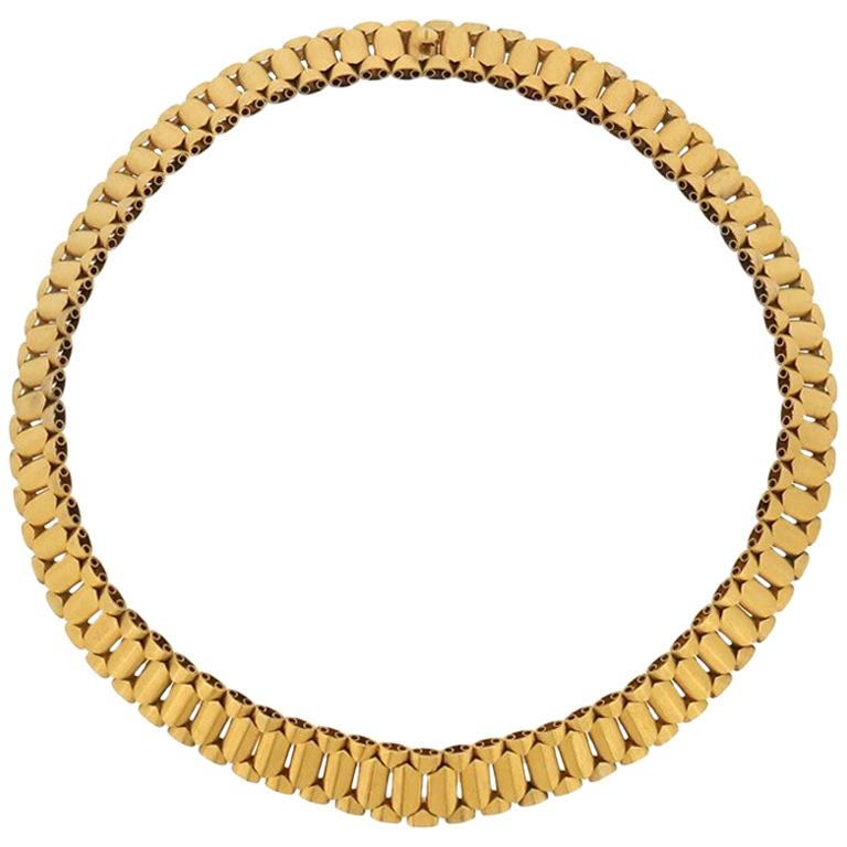 Victorian Gold Collar Necklace For Sale