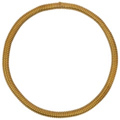 Victorian Gold Collar Necklace of Gaspipe Design